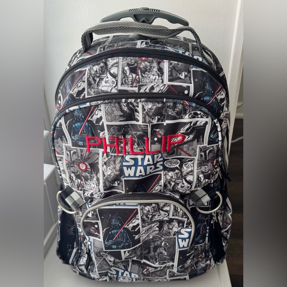 Pottery Barn Kids Star Wars Darth Vader rolling backpack
